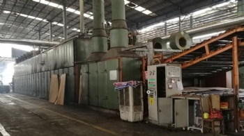 Roller wood veneer dryer line